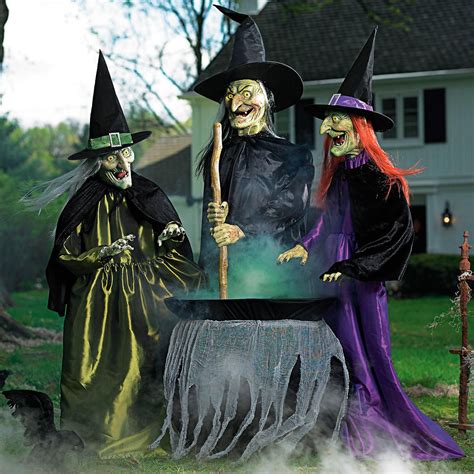 witch yard decoration|grandin road halloween witches.